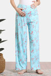 Zivame Maternity Venus Dreams Knit Poly Loungewear Bottom - Aruba Blue — thumbnail 2
